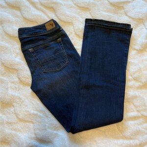 American Eagle Women's Boot Cut Jeans in Dark Blue